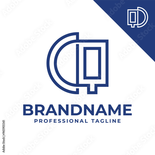 Letters CQ or DQ Monogram Logo Set, for any business with CQ, QC, DQ, or QD initials photo