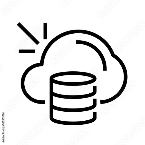 cloud with databse icon photo