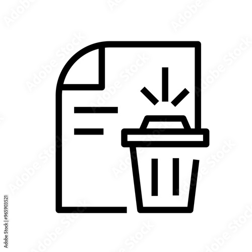 file document with trash bin