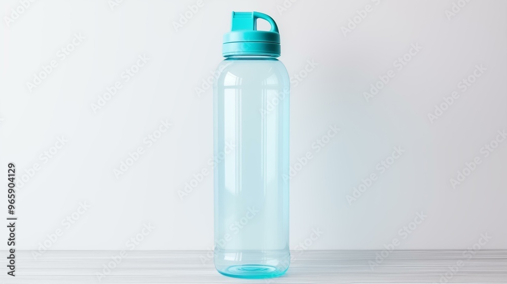 Purified water in a transparent plastic bottle with twist off cap without label isolated on a white background Purified water in a transparent plastic bottle with twist off cap without label isolated on a white background