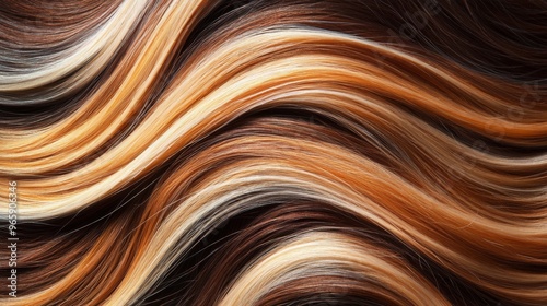 Beautiful healthy shiny hair texture with highlighted streaks