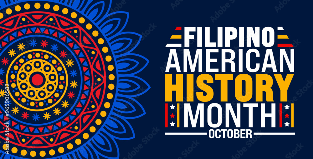 Φωτογραφία Filipino American History Month mandala background or banner design template is observed every year in October