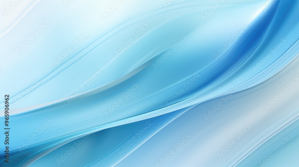 Fototapeta premium A smooth, flowing abstract design featuring shades of blue, ideal for backgrounds or digital projects.