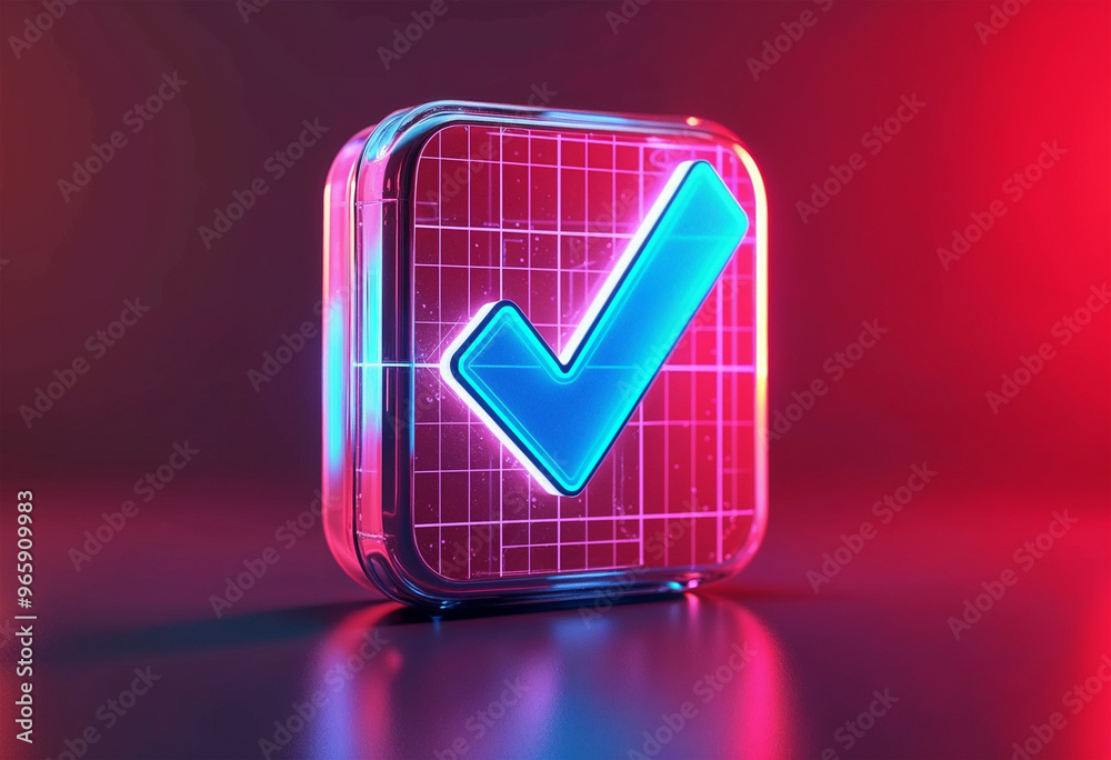 red check mark on black background red check mark on black background