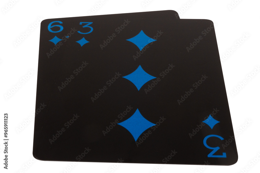 Obraz premium card black game deck point nine diamond six three