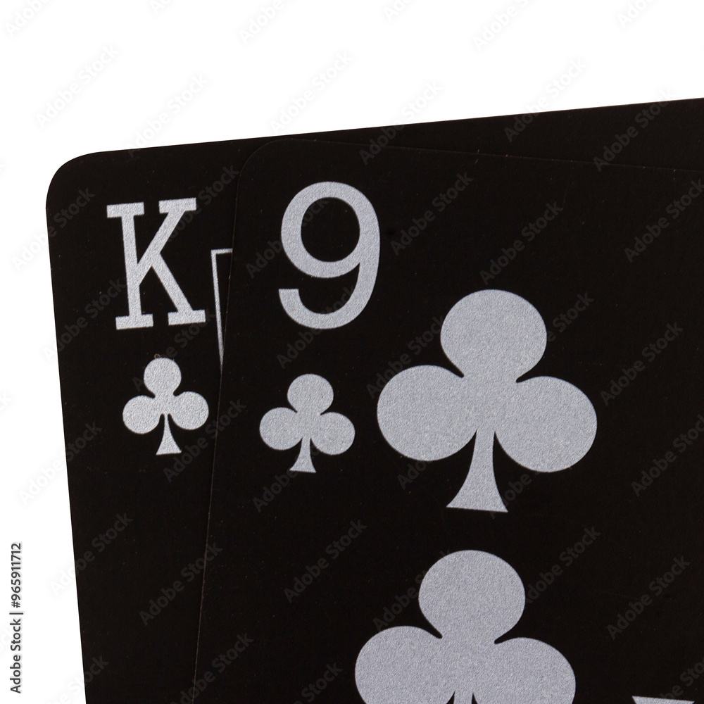 Obraz premium card black game deck point nine club king nine