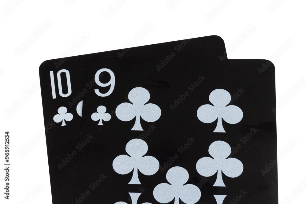 Obraz premium card black game deck point nine club ten nine
