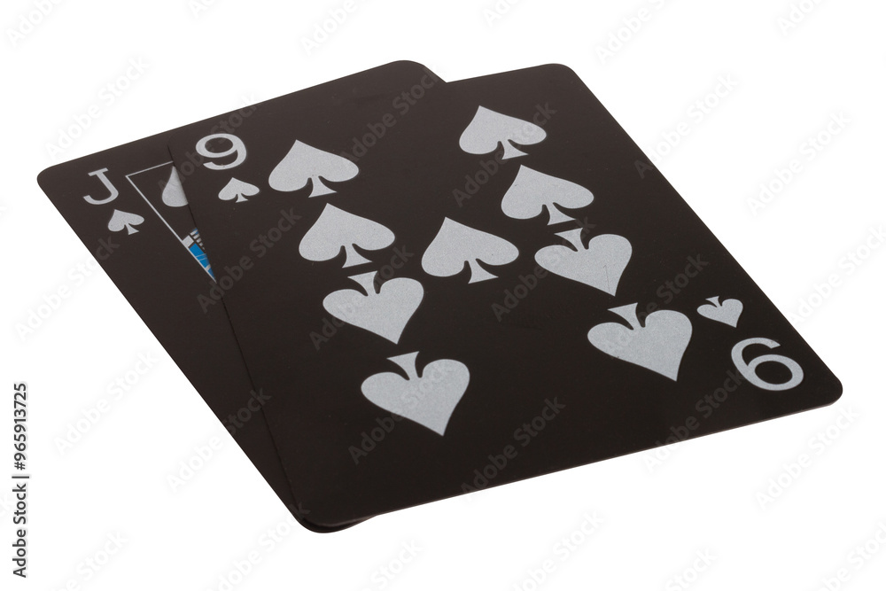 Fototapeta premium card black game deck point nine spade jack nine