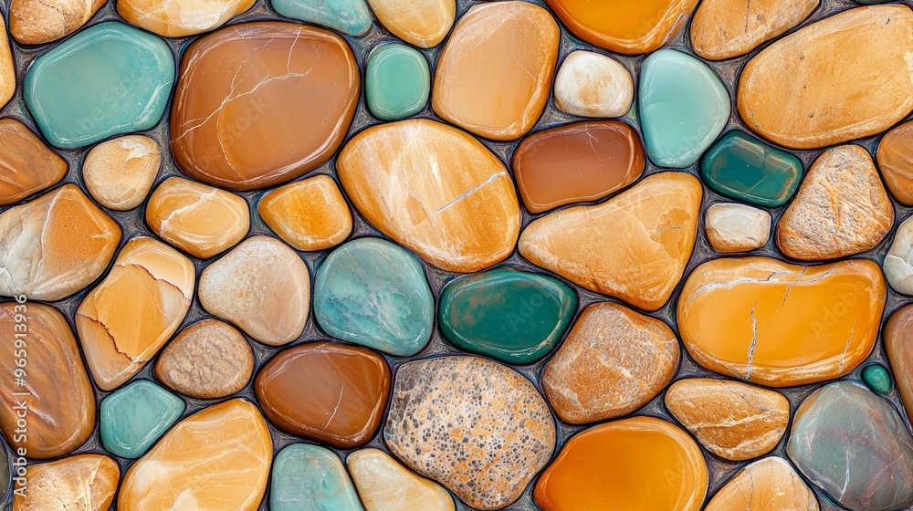Ancient riverbed with stones and pebbles Ancient riverbed with stones and pebbles