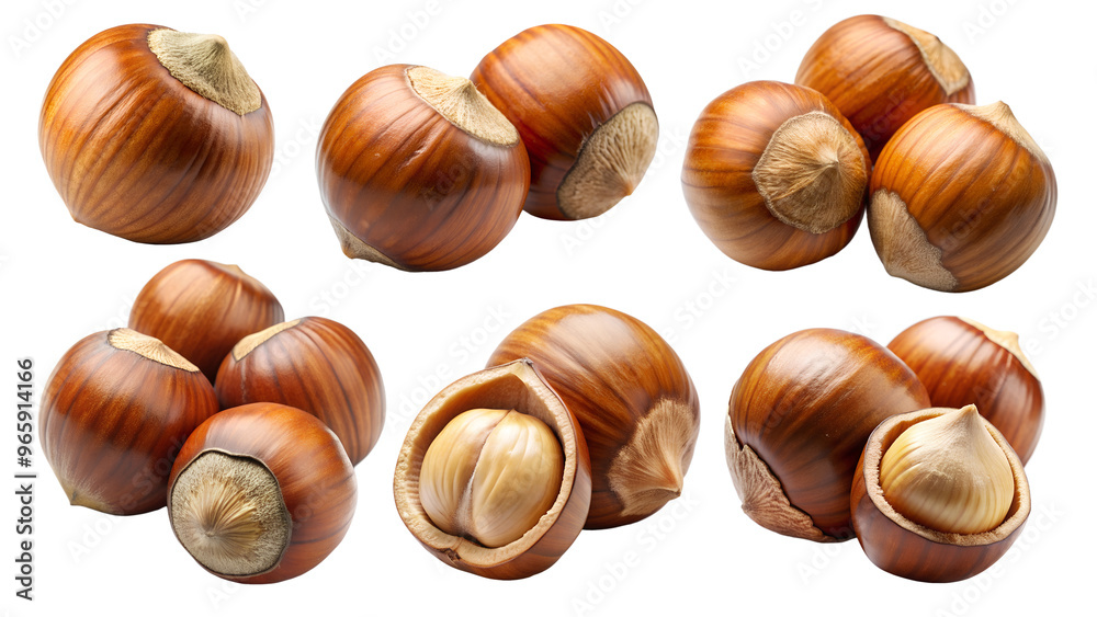 Hazelnut isolated on transparent background Hazelnut isolated on transparent background