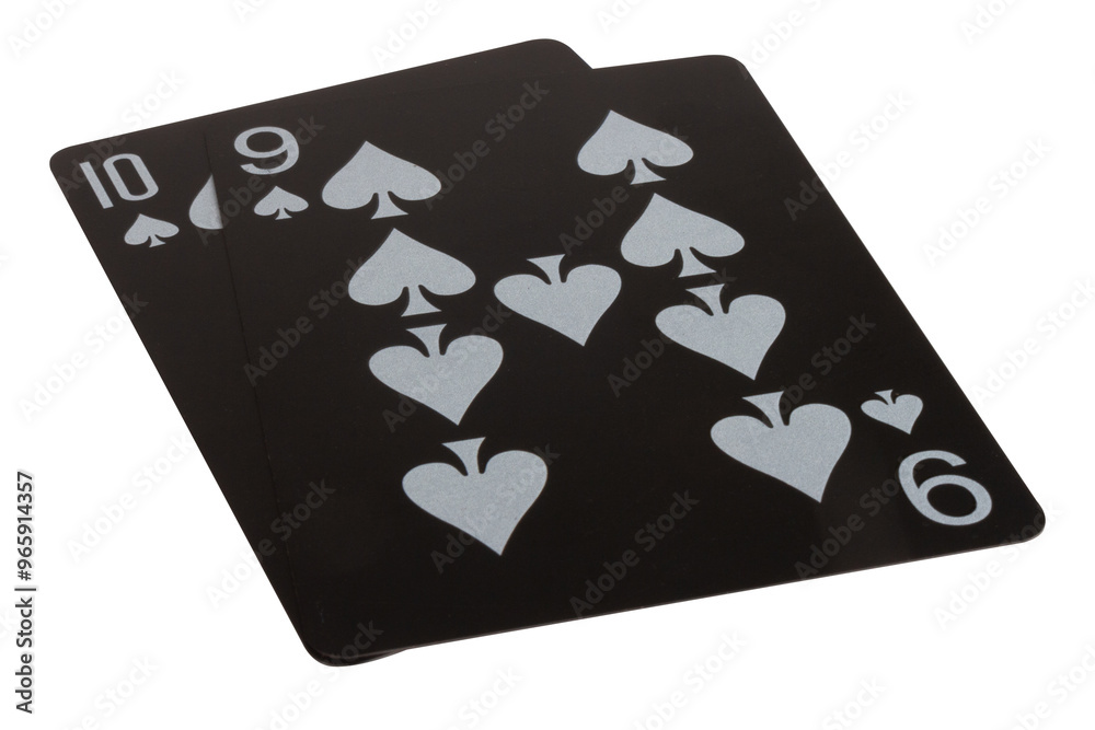 Fototapeta premium card black game deck point nine spade Ten nine