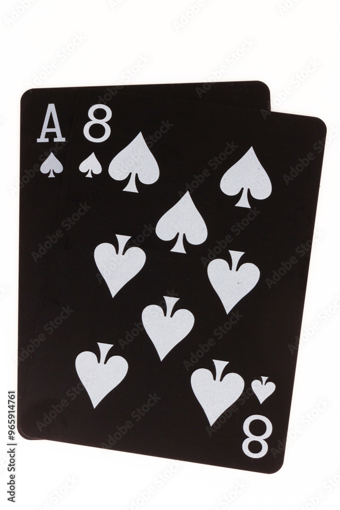 Fototapeta premium card black game deck point nine spade A one eight