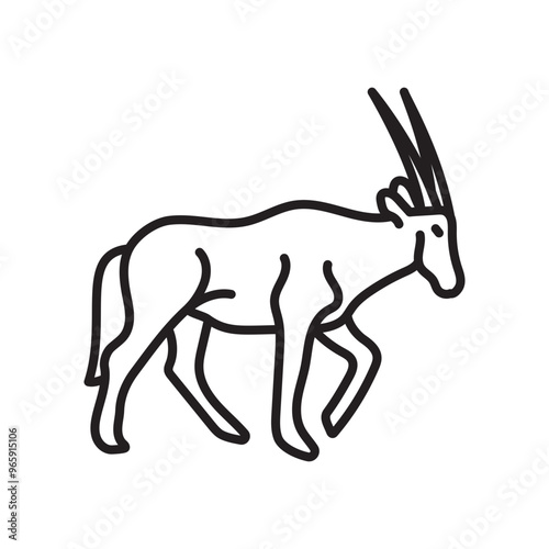 Antelope Outline Icon, Vector illustration