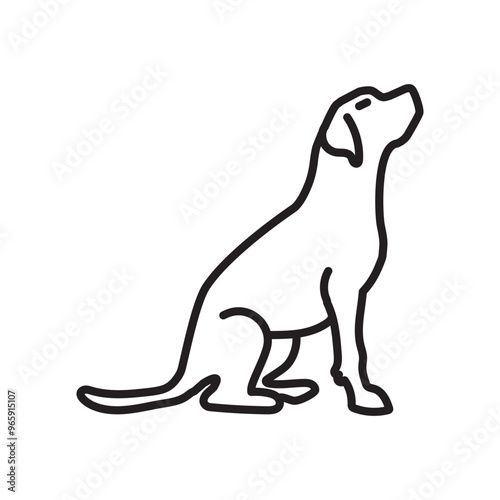 Dog Outline Icon, Vector illustration