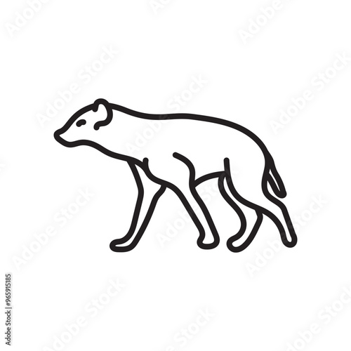 Hyena Outline Icon, Vector illustration