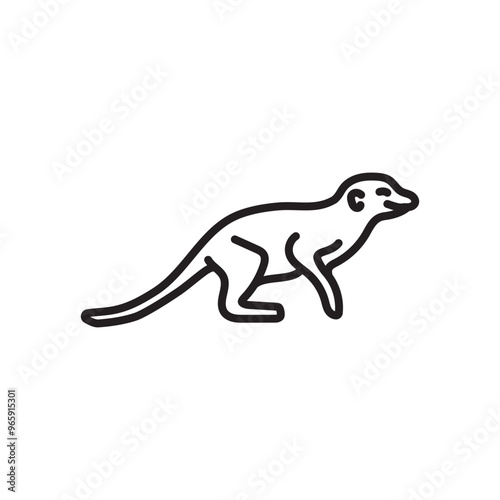 Meerkat Outline Icon, Vector illustration