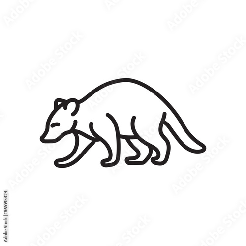 Raccoon Outline Icon, Vector illustration