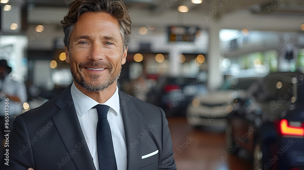 Smiling Confident Caucasian Businessman in Formal Suit and Tie in Indoor Studio Setting Smiling Confident Caucasian Businessman in Formal Suit and Tie in Indoor Studio Setting