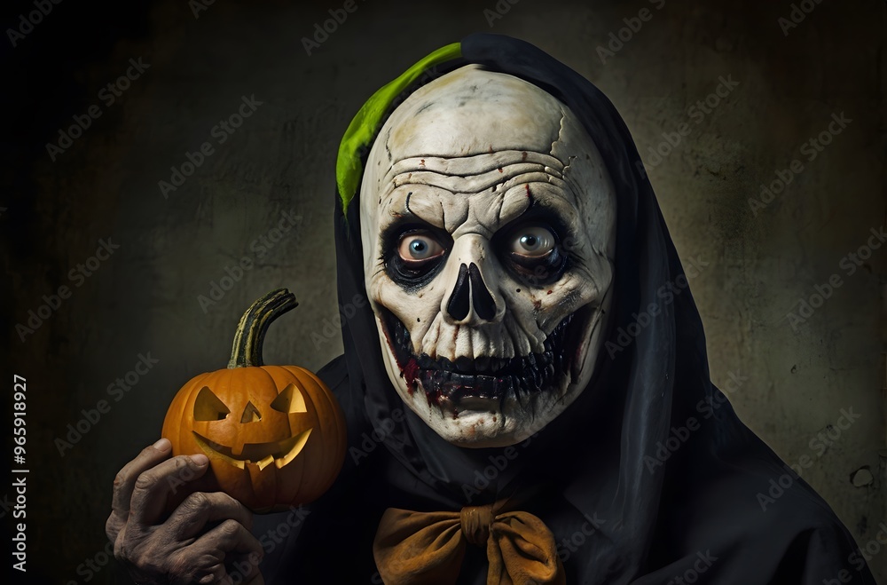 A bizarre and distorted portrait of a Halloween character, challenging traditional perceptions perfect for Halloween A bizarre and distorted portrait of a Halloween character, challenging traditional perceptions perfect for Halloween