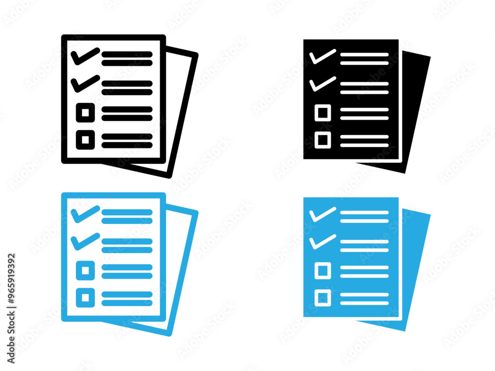 Assignment icon black and white vector outline sign