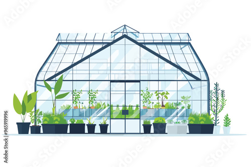 Sustainable Agriculture in a Controlled Greenhouse En isolated