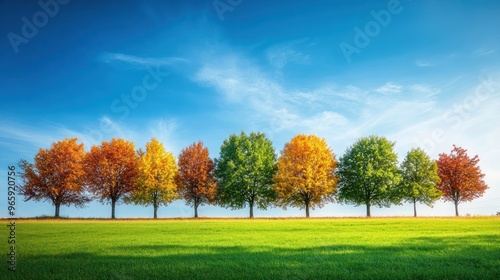 Very high definition Treeline with a colorful blue sky