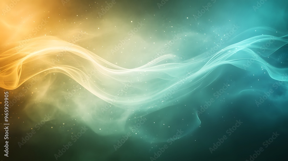 Abstract Green and Gold Swirling Background. Abstract Green and Gold Swirling Background.