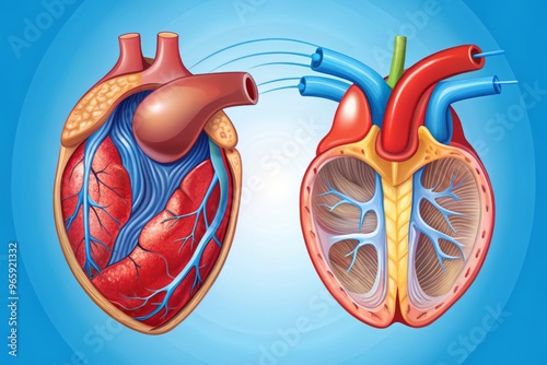 heart valve anatomy detailed vector illustration medical illustration science diagram
