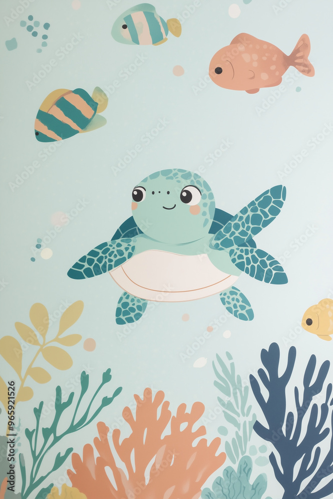 a distinct and engaging visual concept suitable for wallpaper designs with soft colors and cute cartoon animal themes. a distinct and engaging visual concept suitable for wallpaper designs with soft colors and cute cartoon animal themes.