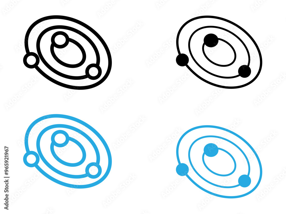 Galaxy icon black and white vector outline sign Galaxy icon black and white vector outline sign