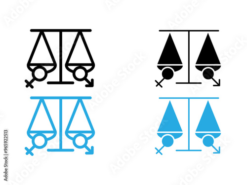 Hormone imbalance icon black and white vector outline sign