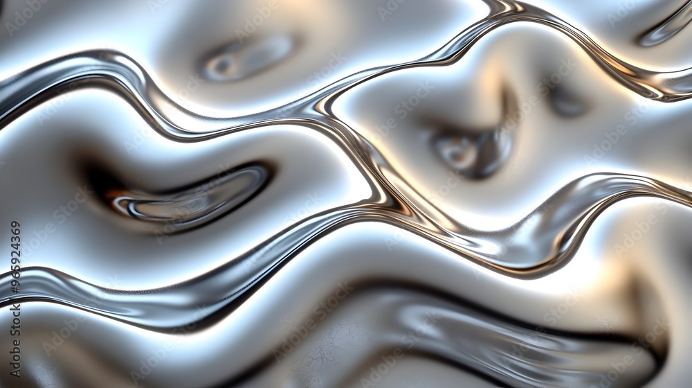Mesmerizing Metallic Waves of Futuristic Fluidity and Organic Distortion Mesmerizing Metallic Waves of Futuristic Fluidity and Organic Distortion