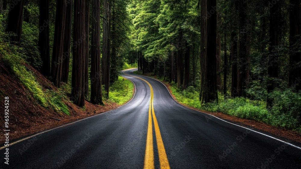 Empty asphalt road and mountain nature landscape Empty asphalt road and mountain nature landscape