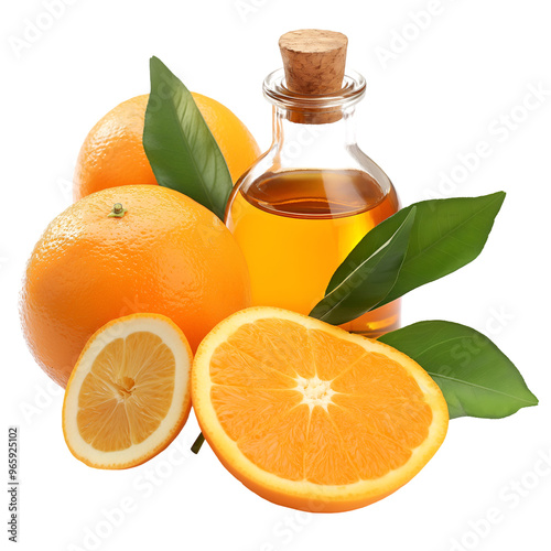 Orange Oil, Essential Oil, Isolated on Transparent Background, Graphic Resource for Gourmet Advertising, Menu Design, Website Banners, Packaging, and Social Media Campaigns