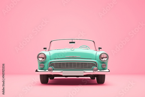 The illustrate cartoon vintage car style on the vibrant retro background for wallpaper, an old film poster in the background. 