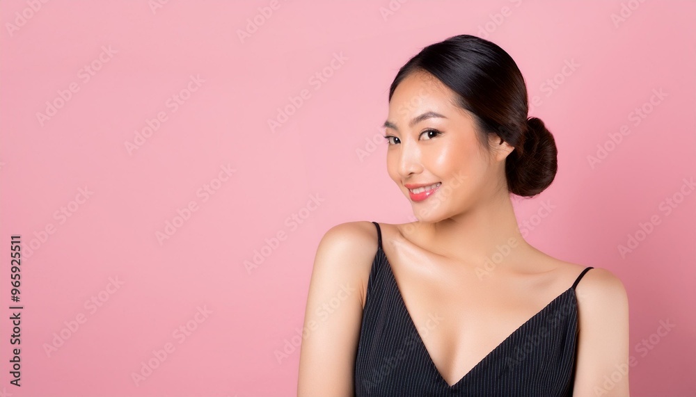 Asian woman laughing, Portrait of a beautiful young Asian woman laughing joyfully, isolated on a soft pink background, beauty and radiant smile create a cheerful and uplifting mood, happiness Asian woman laughing, Portrait of a beautiful young Asian woman laughing joyfully, isolated on a soft pink background, beauty and radiant smile create a cheerful and uplifting mood, happiness