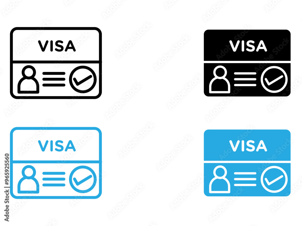 Start up visa icon black and white vector outline sign Start up visa icon black and white vector outline sign