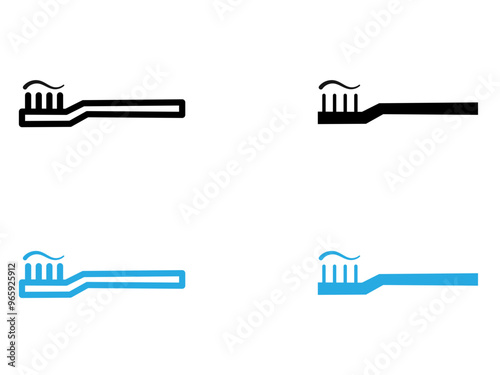 tooth brush icon black and white vector outline sign