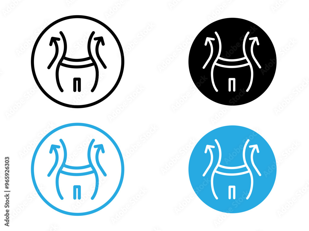 Weight loss icon black and white vector outline sign Weight loss icon black and white vector outline sign