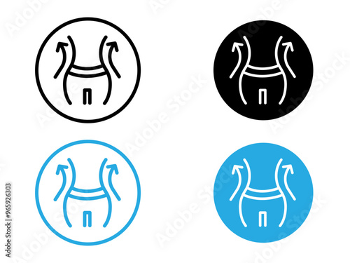 Weight loss icon black and white vector outline sign