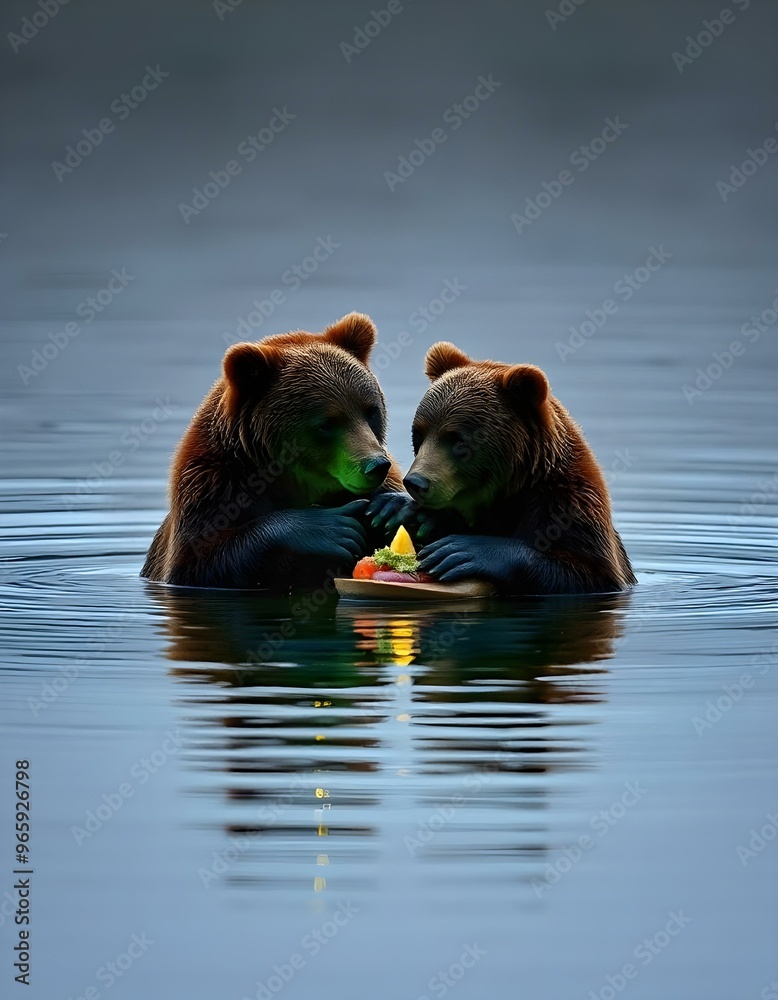 Fototapeta premium bear in water