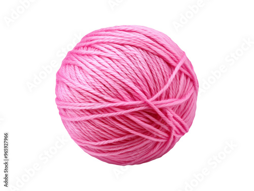 Pink yarn ball isolated on transparent or white background