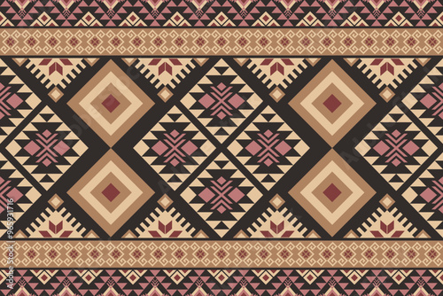 Native American pattern, Navajo design. Native American ornament. Abstract geometric background traditional ethic for decoration, clothing, fabric, textile, fashion.