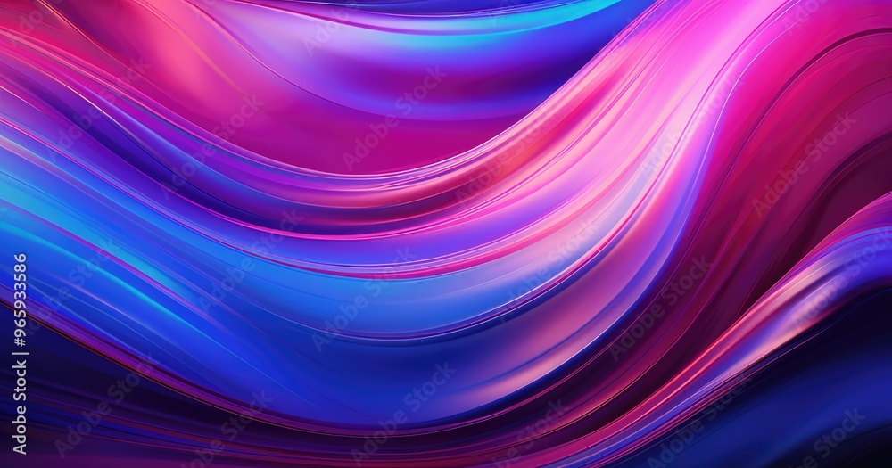 Fototapeta premium A vibrant, flowing abstract design featuring smooth gradients of purple, pink, and blue, evoking a sense of motion and fluidity.