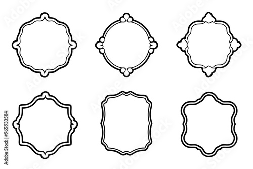 Vintage frames set isolated on white background. Decorative vintage frames,borders rectangular shape. Vector illustration