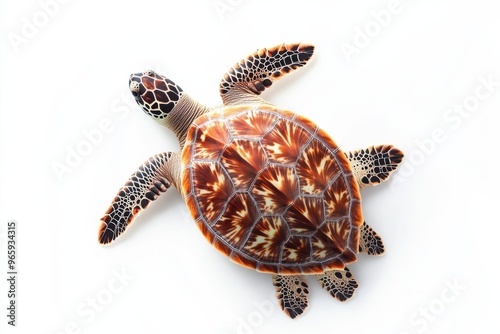 Ultra realistic UHD photo of mata mata turtle on white plain photo