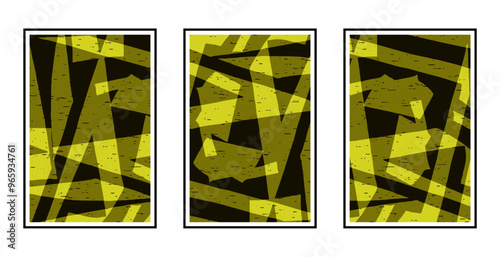 Set of 3 Abstract pattern. Illustration for printing on wall decorations. For use in graphics.
