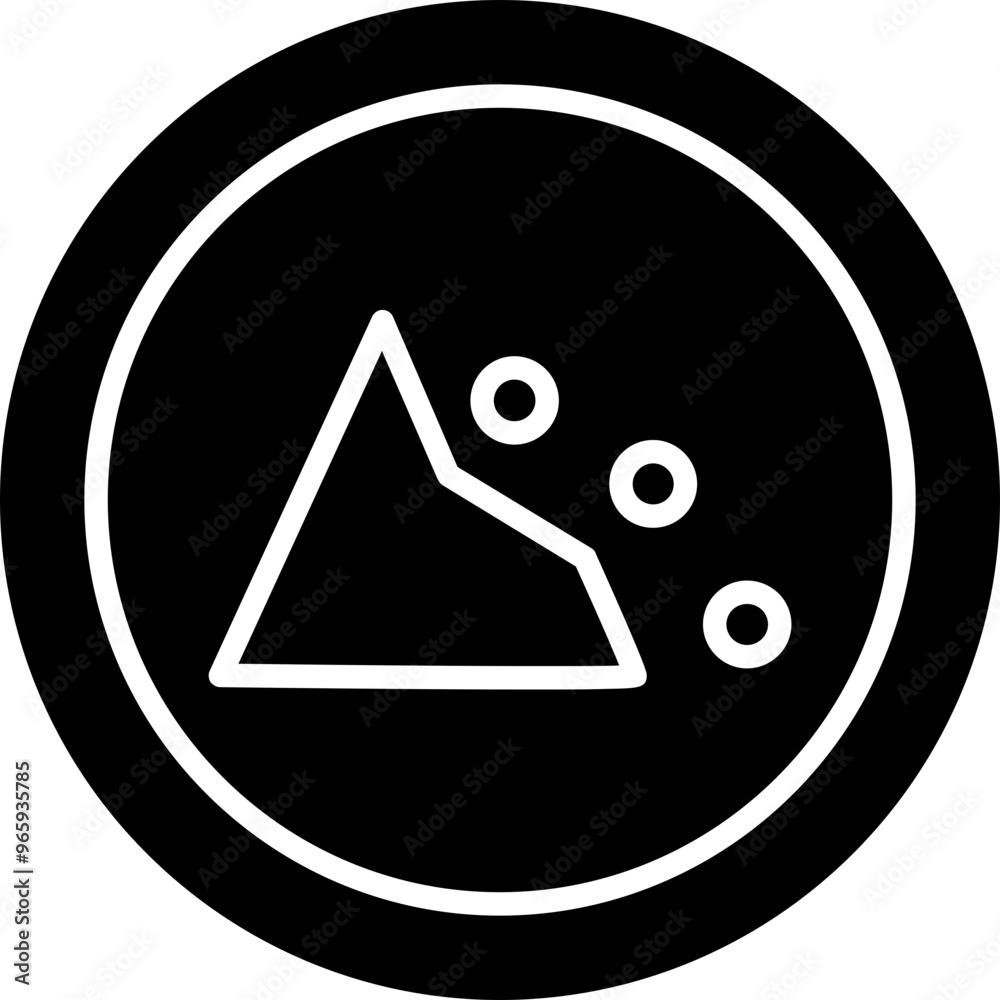 Naklejka premium Falling Rocks Sign Icon