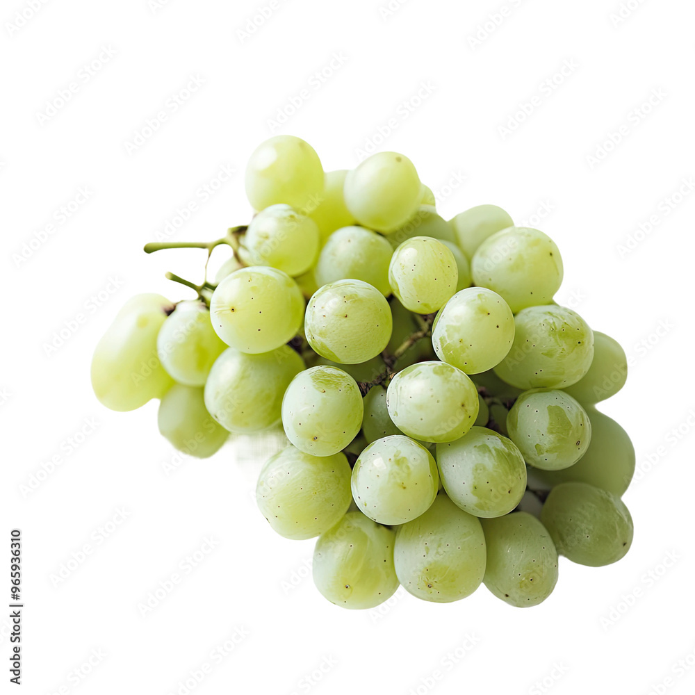 A bunch of fresh, green grapes isolated on a black background. A bunch of fresh, green grapes isolated on a black background.