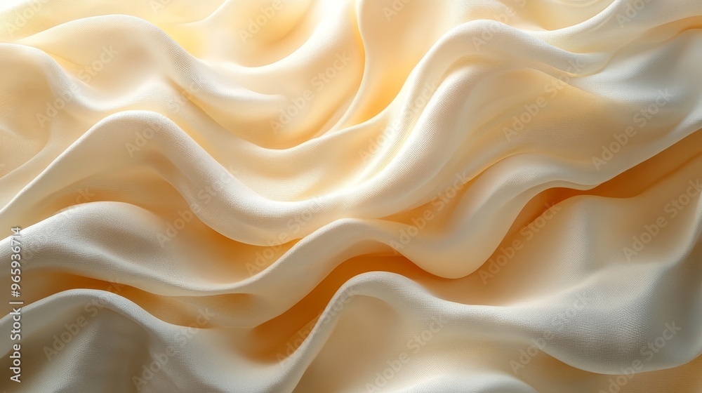 A white fabric with a wave pattern A white fabric with a wave pattern